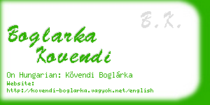 boglarka kovendi business card